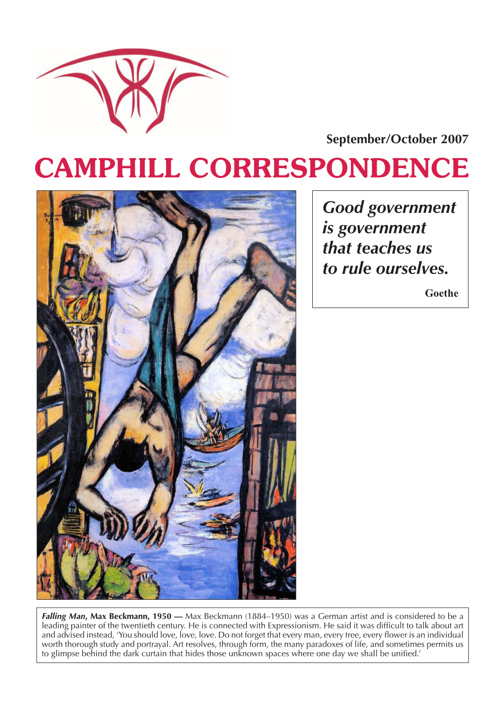Camphill Correspondence Good Government Is Government That Teaches Us to Rule Ourselves
