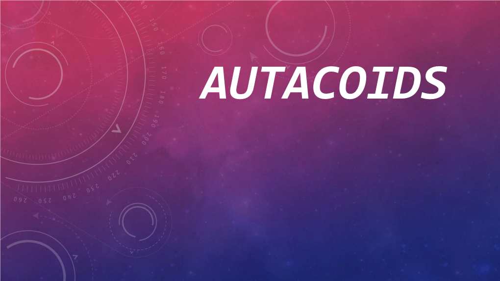 Autacoids Introduction