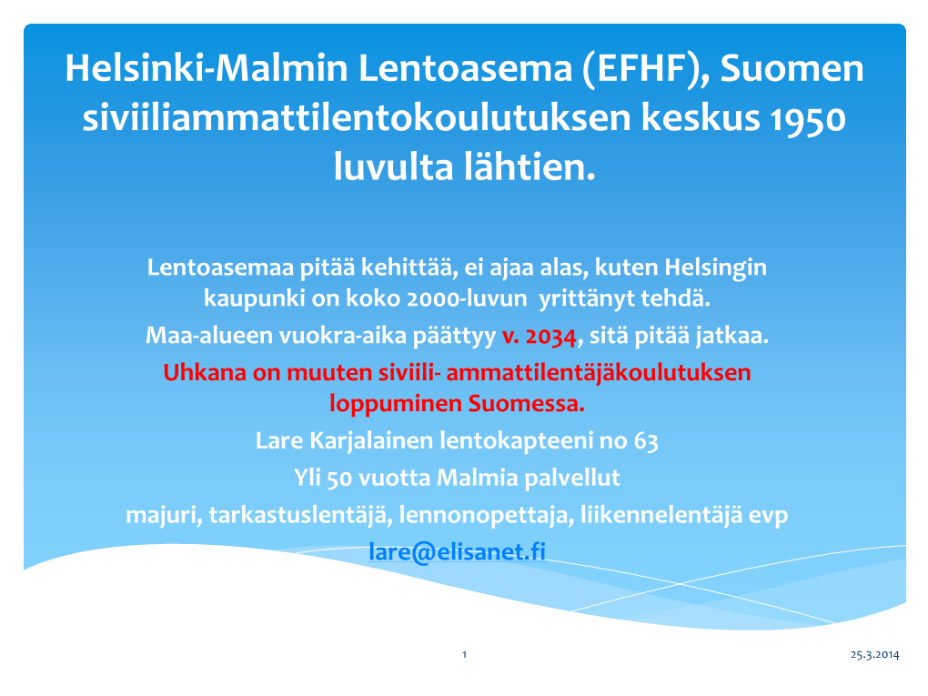 Helsinki Malmin Lentoasema (EFHF)