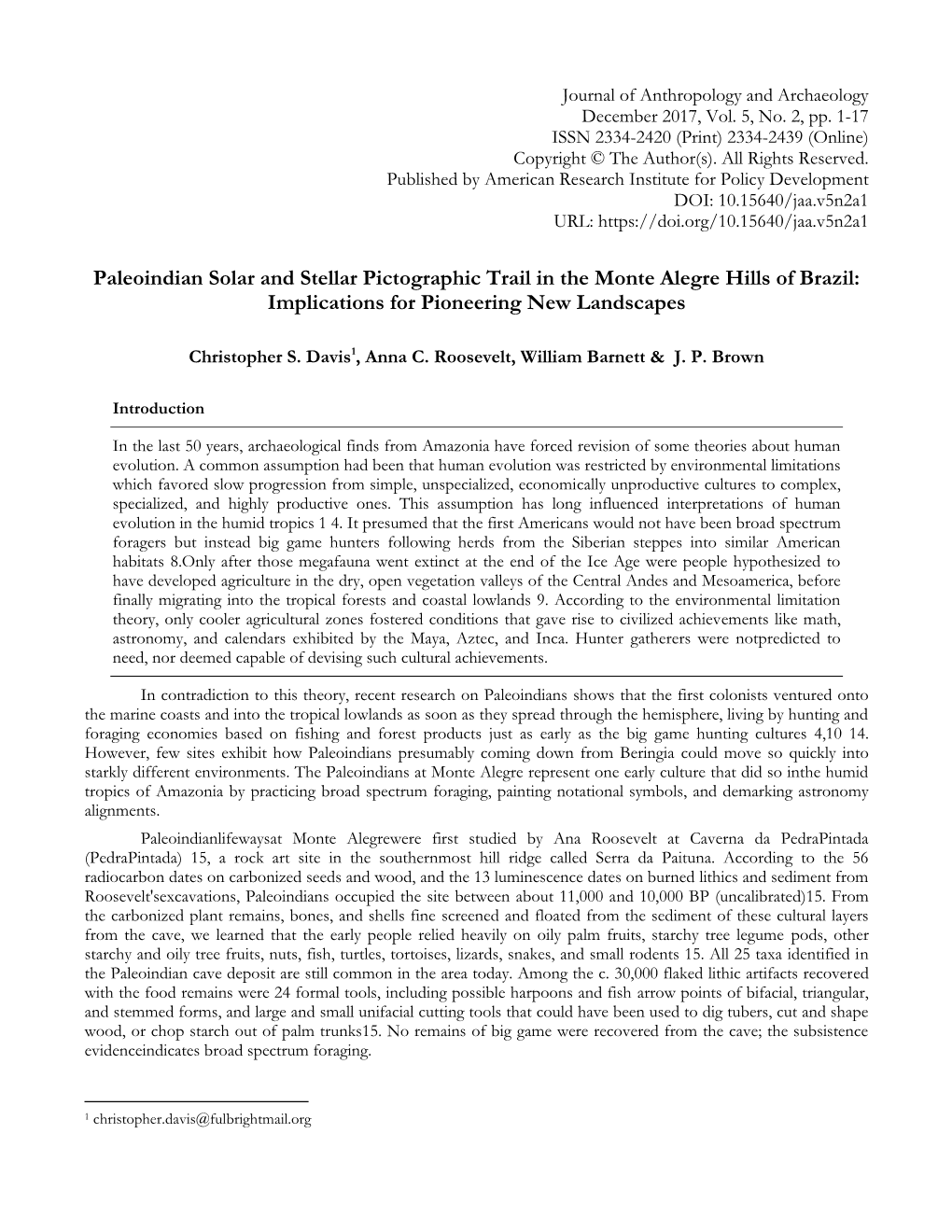 Paleoindian Solar and Stellar Pictographic Trail in the Monte Alegre Hills of Brazil: Implications for Pioneering New Landscapes