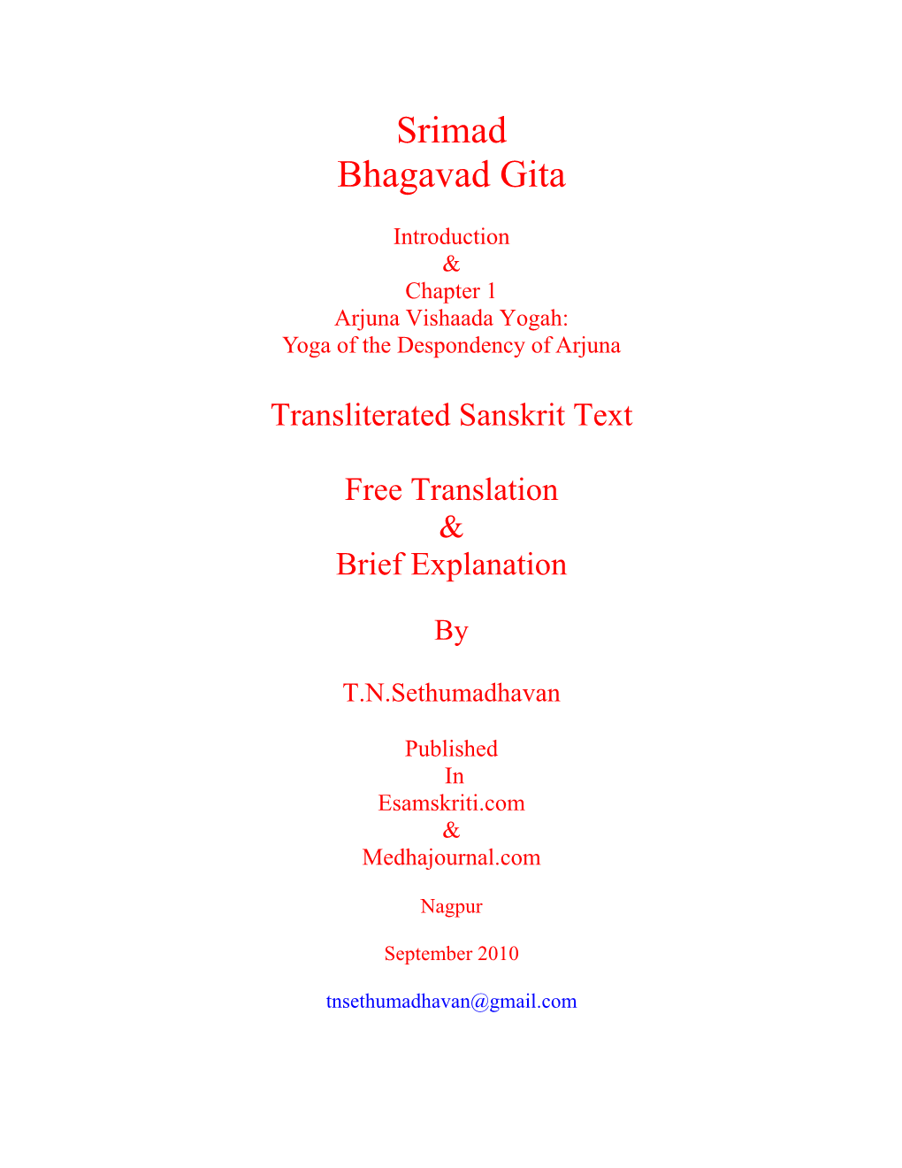 Srimad Bhagavad Gita