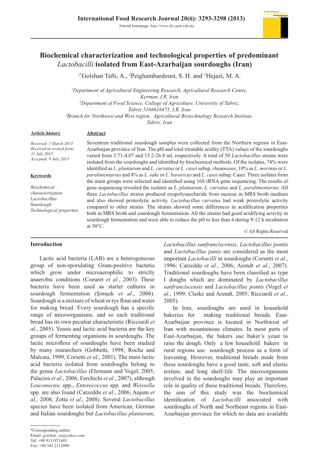 International Food Research Journal 20(6): 3293-3298 (2013) Journal Homepage