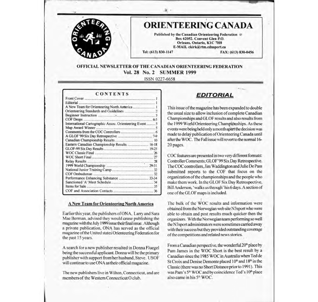 CANADIAN SHORT DISTANCE ORIENTEERING STANDARDS and GUIDELINES by Geraint Edmunds