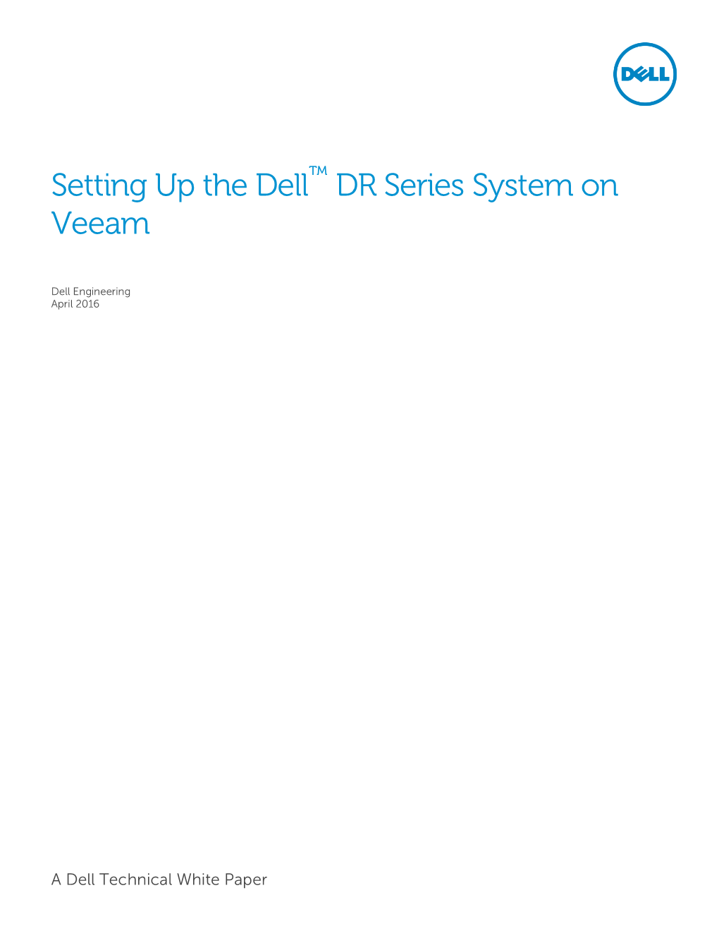 Setting up the Dell DR Series System on Veeam