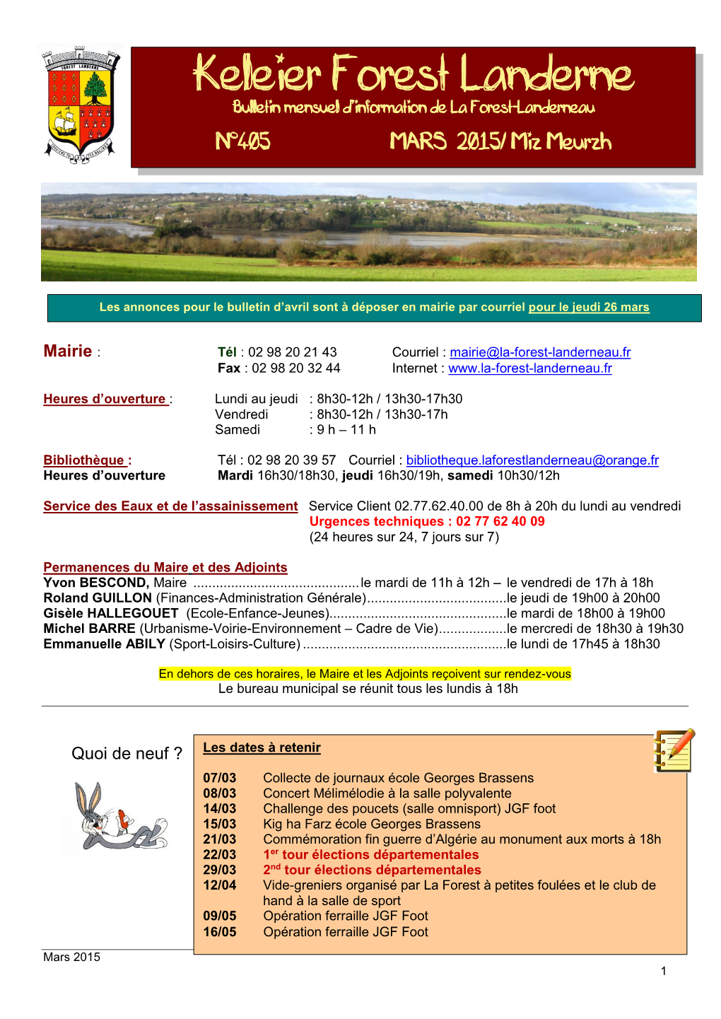 Keleier Forest Landerne Bulletin Mensuel D’Information De La Forest-Landerneau