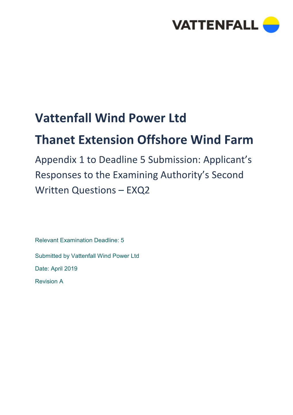 Vattenfall Wind Power Ltd Thanet