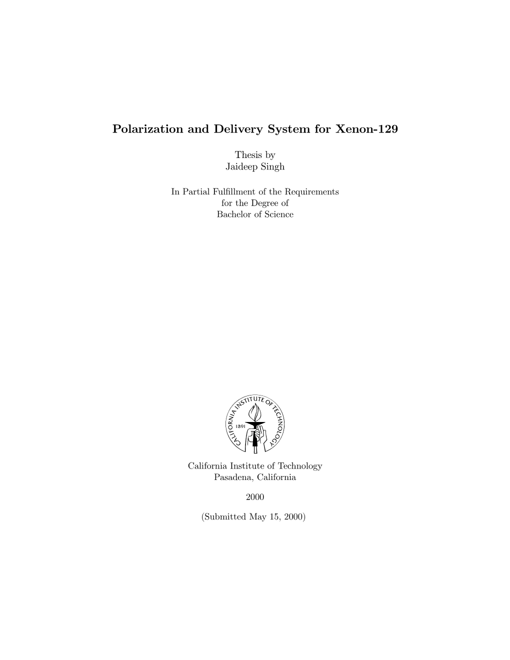 Polarization and Delivery System for Xenon-129