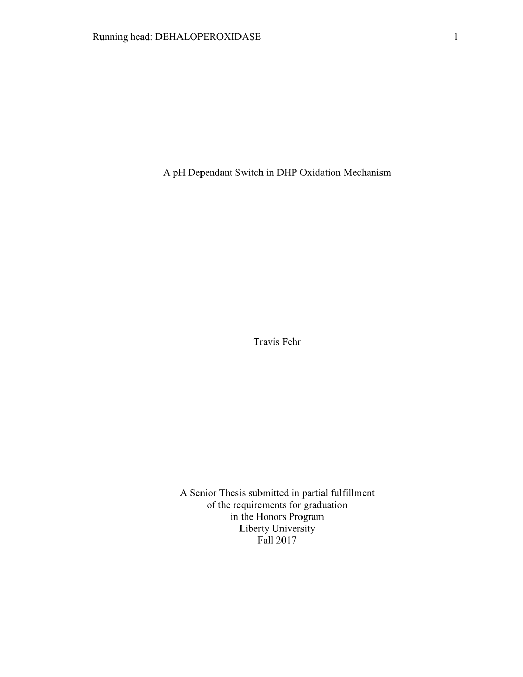 A Ph Dependant Switch in DHP Oxidation Mechanism