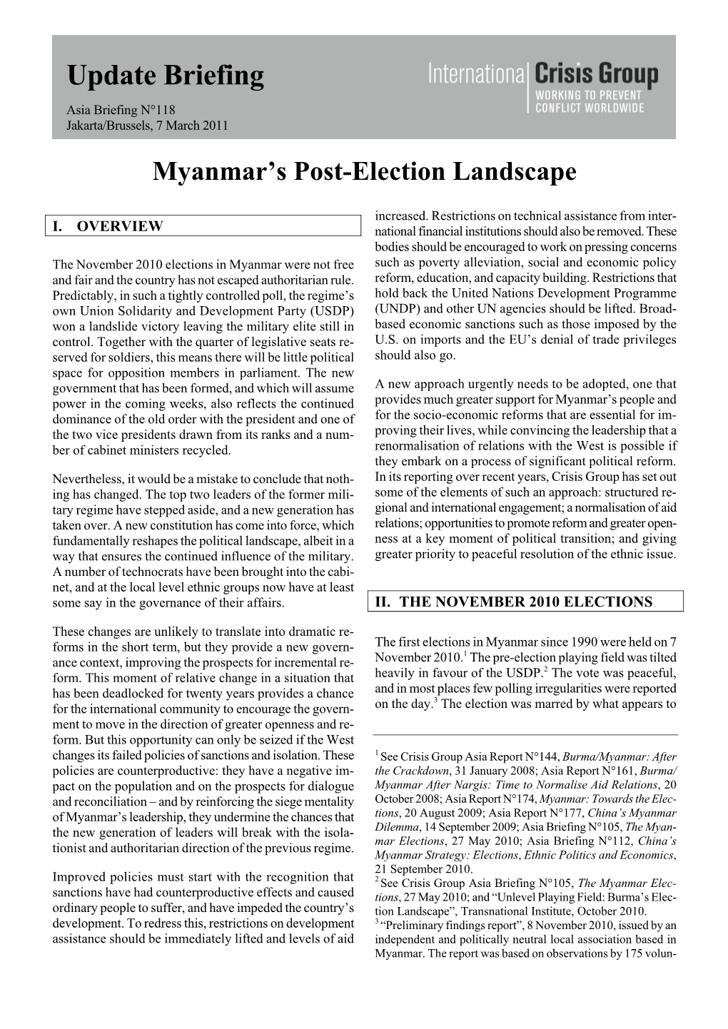 Myanmar's Post-Election Landscape
