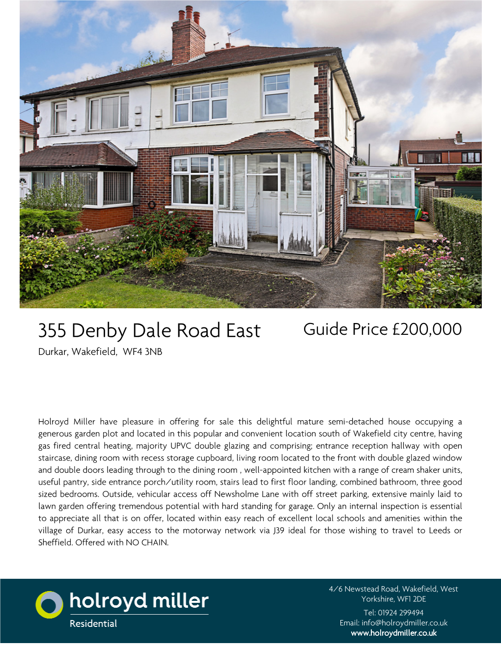 355 Denby Dale Road East Guide Price £200,000 Durkar, Wakefield, WF4 3NB