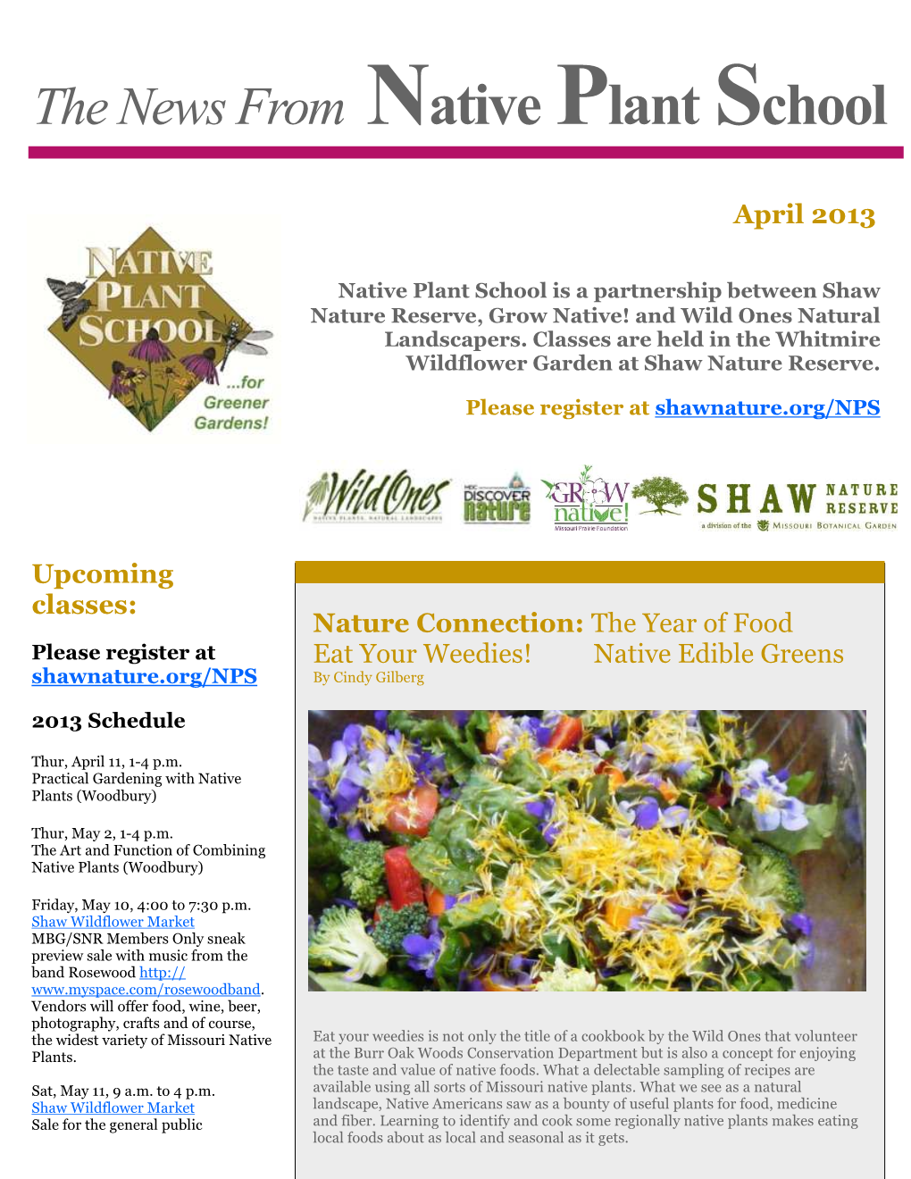 The News from Native Plant School