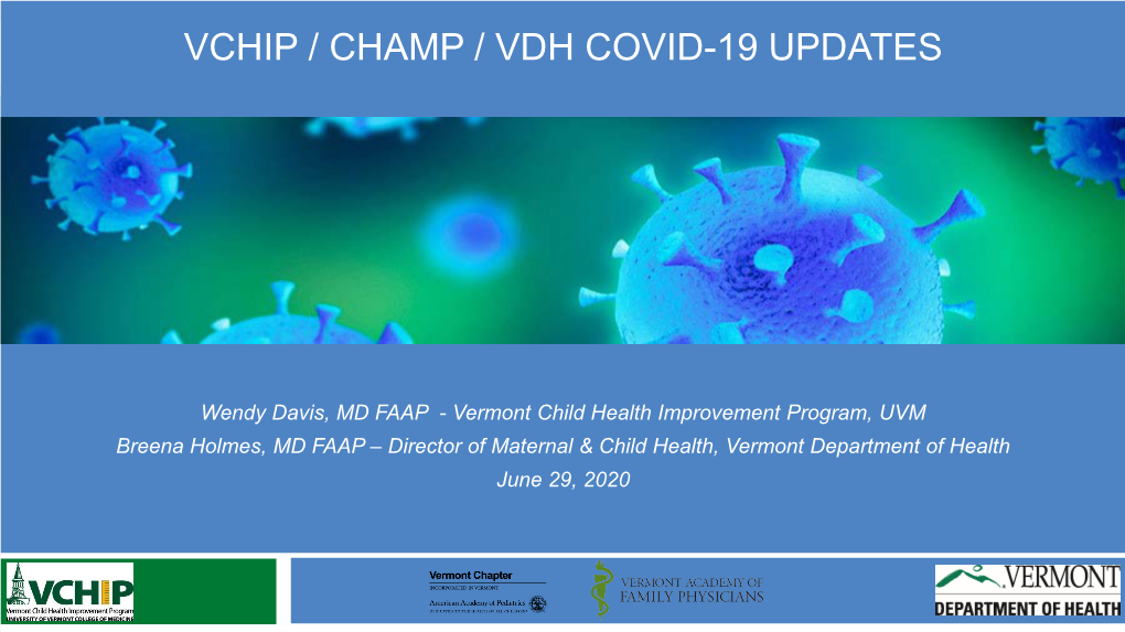 Vchip / Champ / Vdh Covid-19 Updates