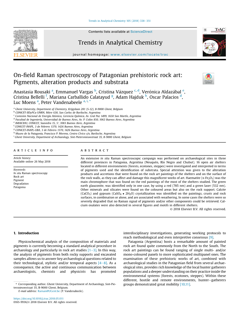 On-Field Raman Spectroscopy of Patagonian Prehistoric Rock