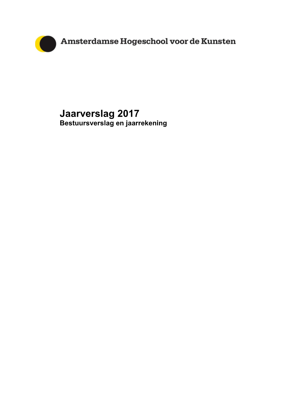 Jaarverslag 2017 Bestuursverslag En Jaarrekening