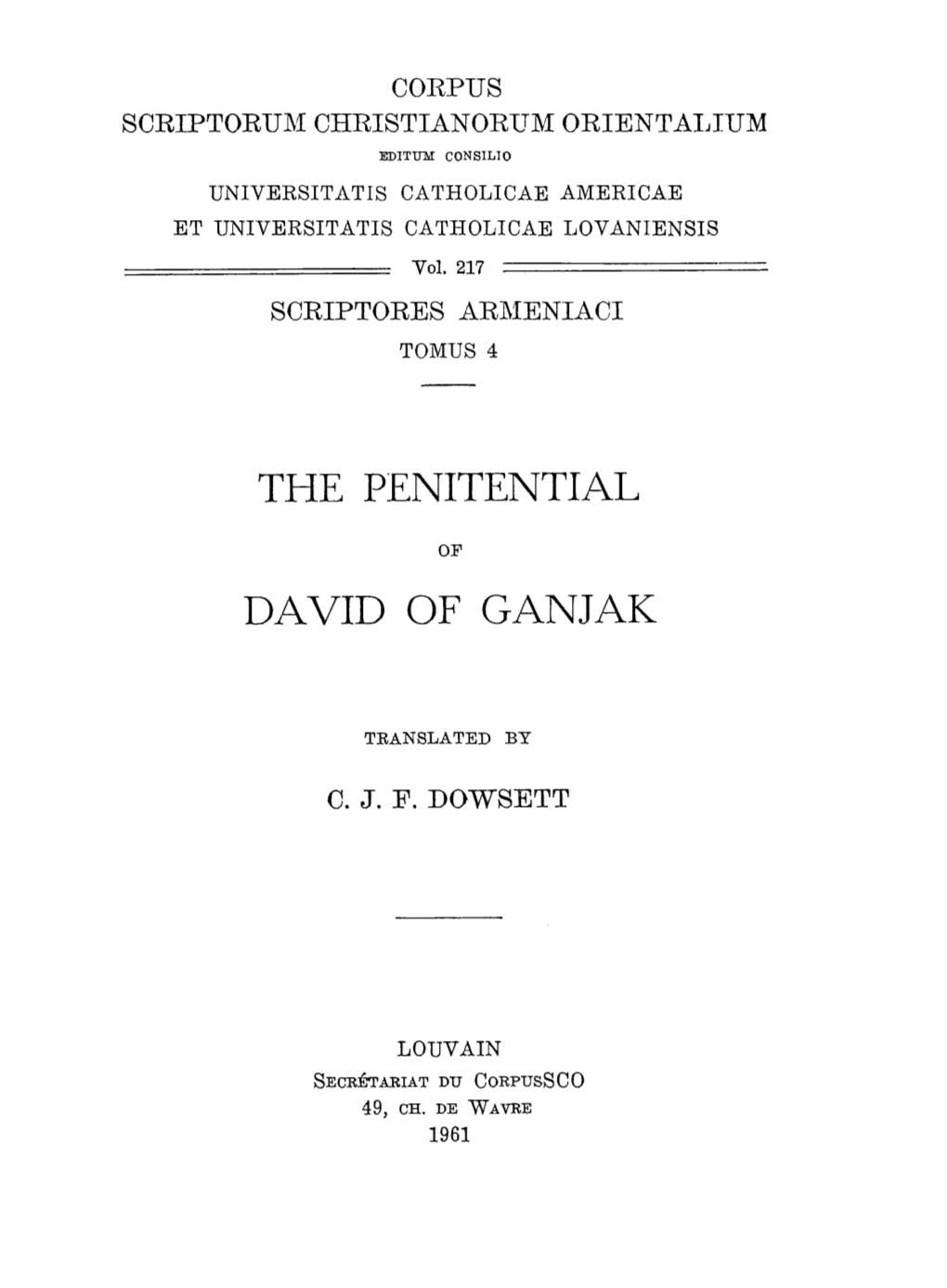 The Penitential David of Ganjak