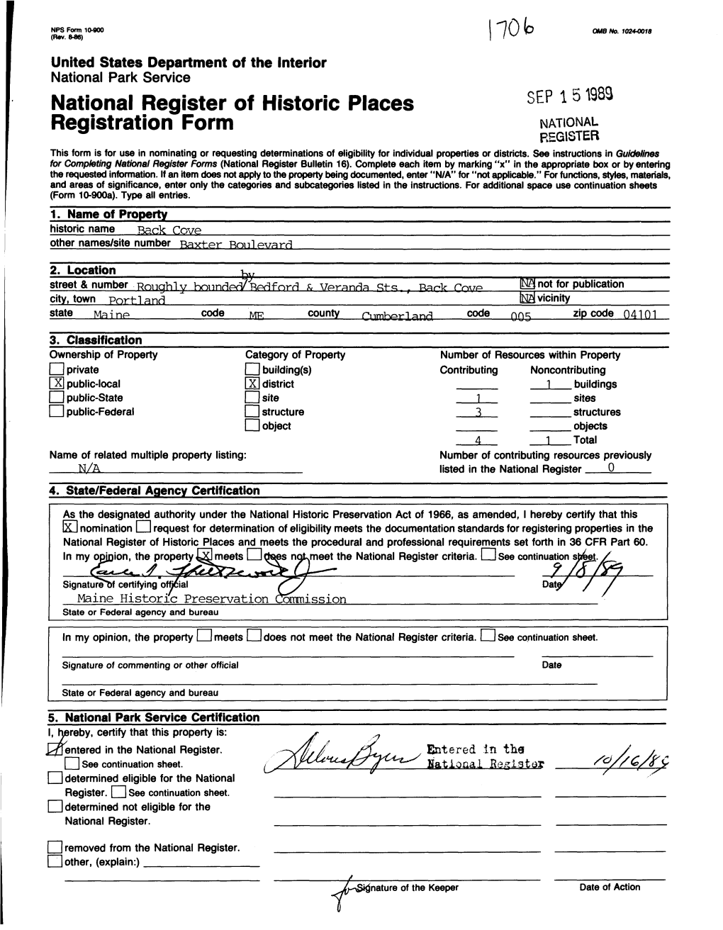 National Register of Historic Places Continuation Sheet