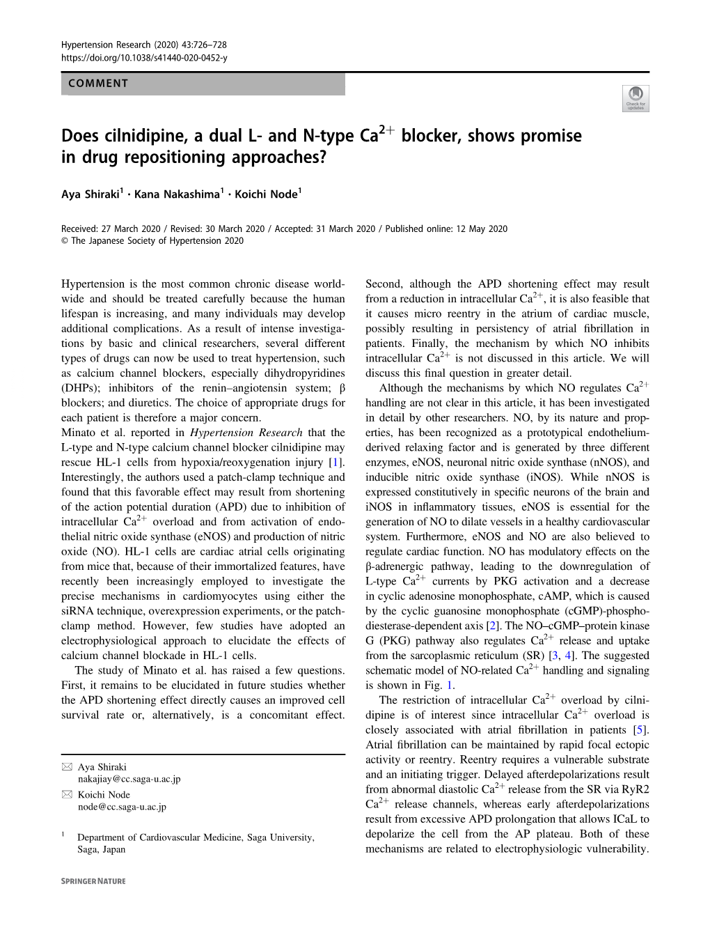 Does Cilnidipine, a Dual L- and N-Type Ca2+ Blocker, Shows Promise in Drug Repositioning Approaches?