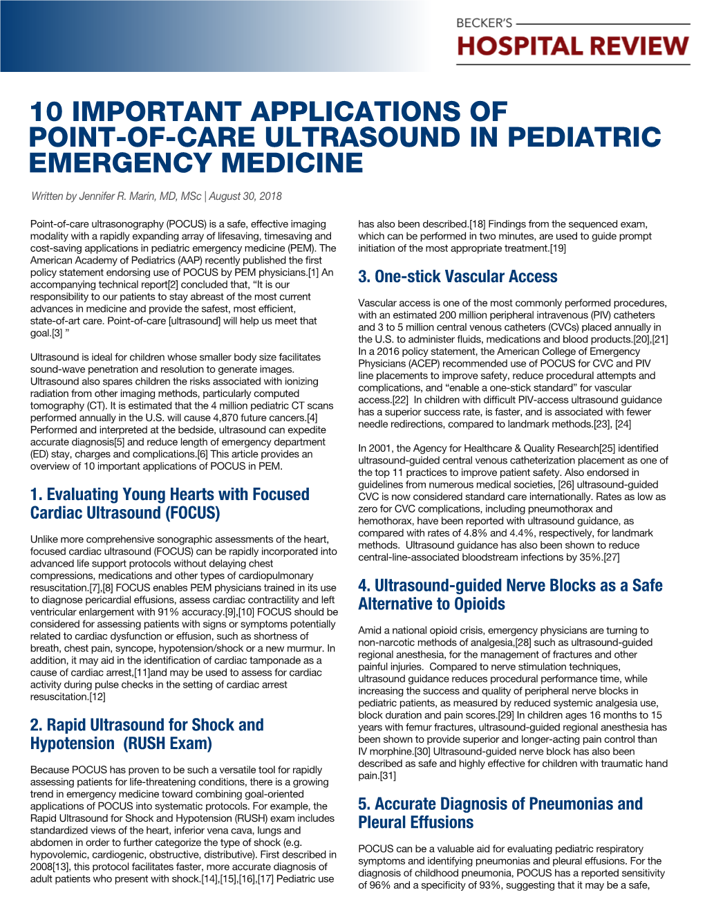 10 Important Applications of Point-Of-Care Ultrasound In