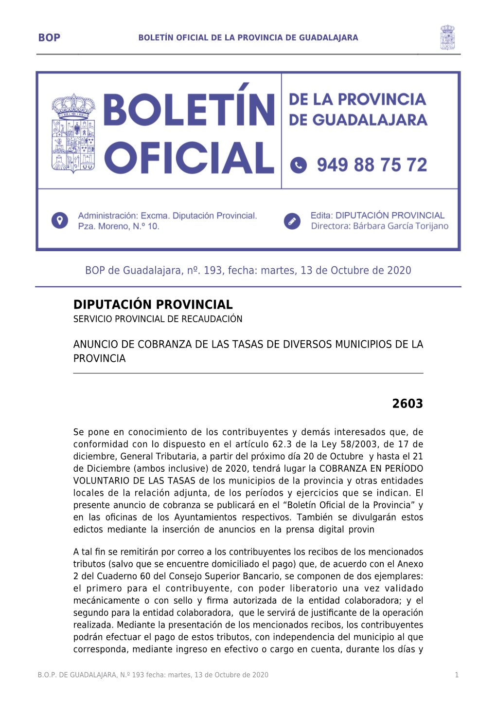 Diputación Provincial 2603