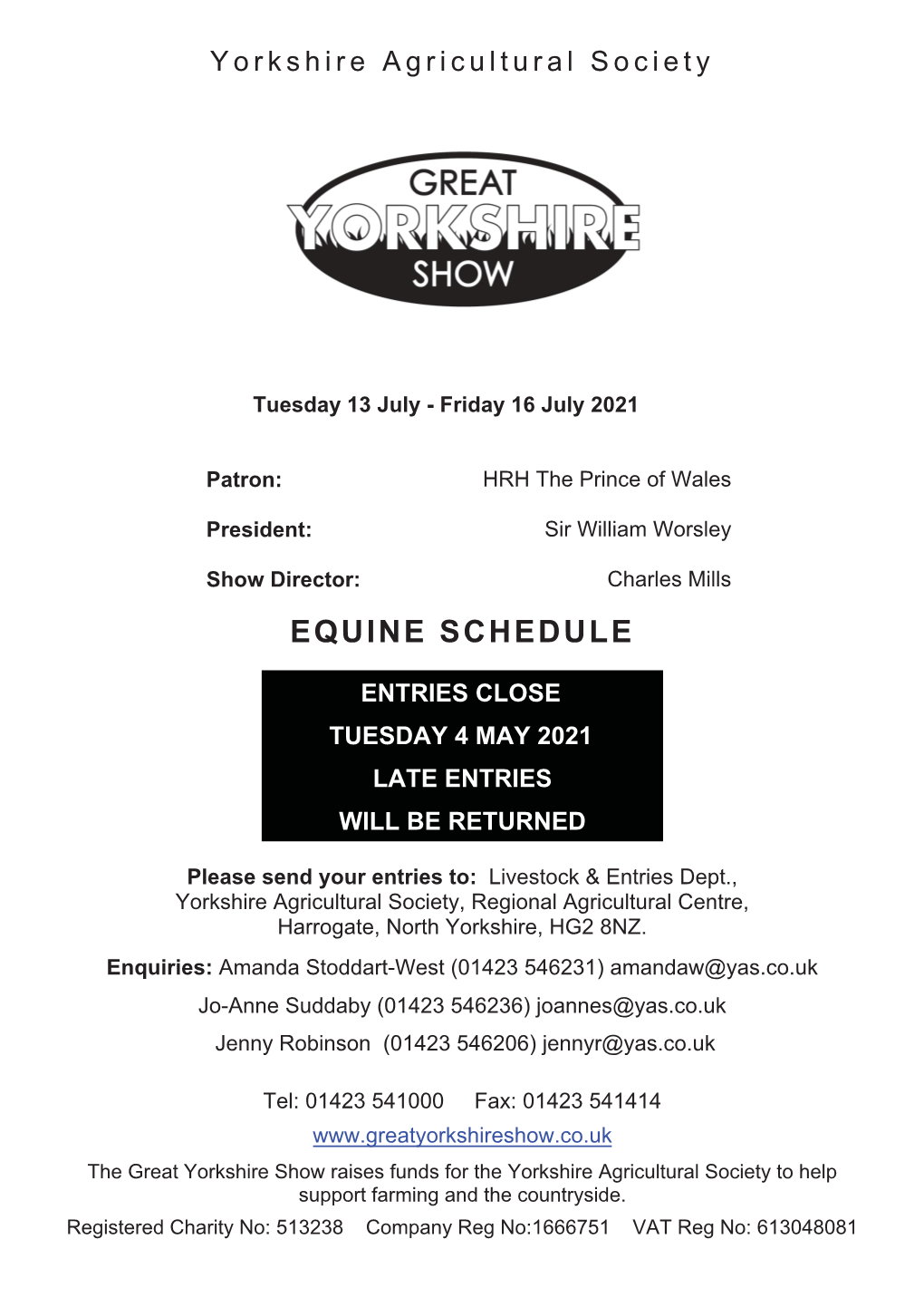 Equine Schedule