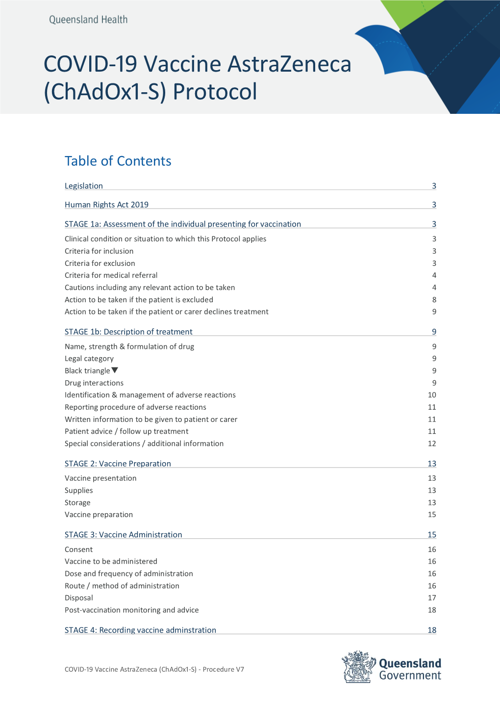 COVID-19 Vaccine Astrazeneca (Chadox1-S) Protocol