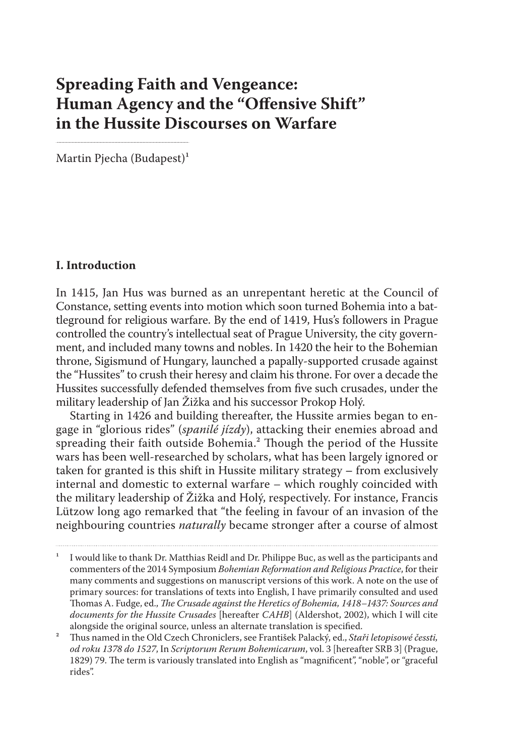 In the Hussite Discourses on Warfare