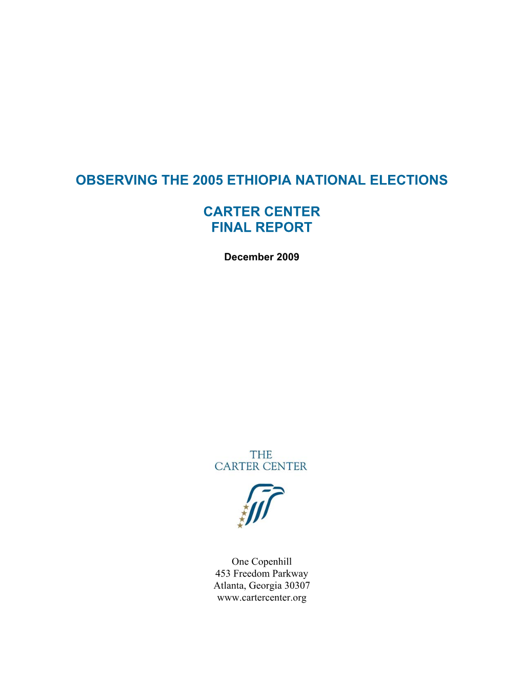 Ethiopia Observation Mission 2005 Final Report