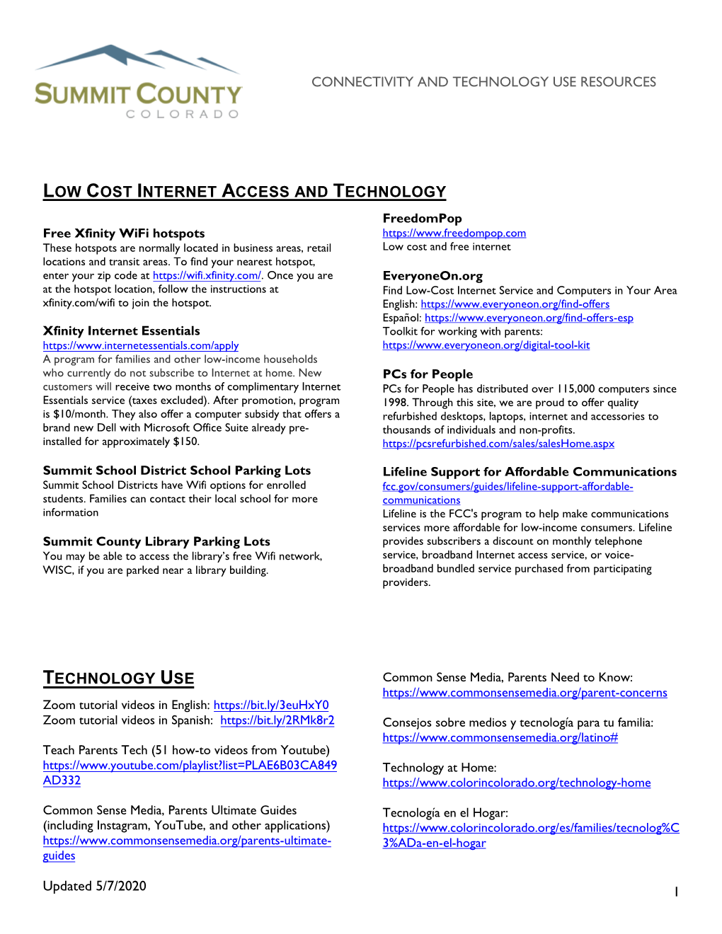 Low Cost Internet and Technology Resources