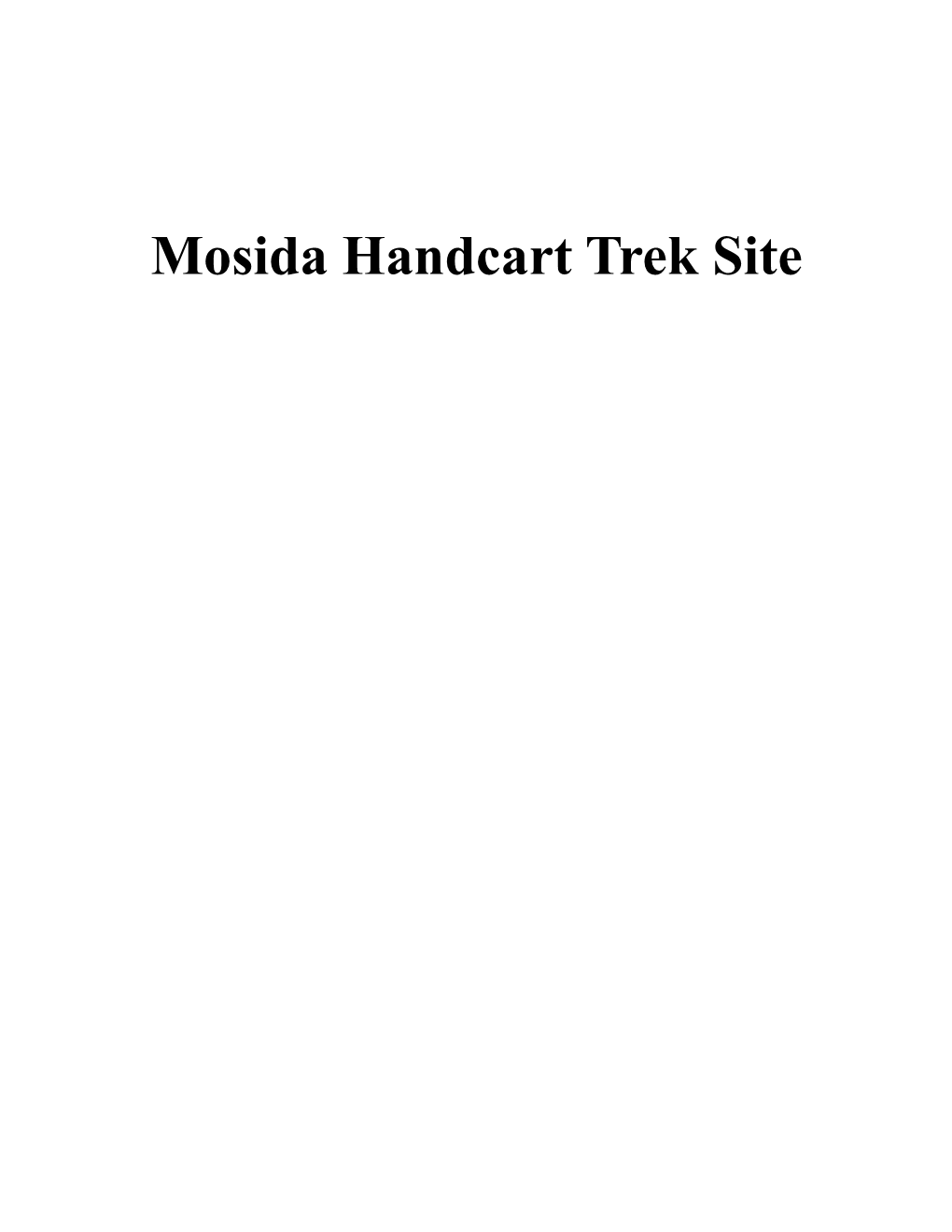 Mosida Handcart Trek Site