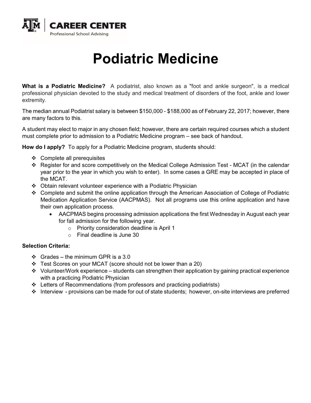 Podiatric Medicine