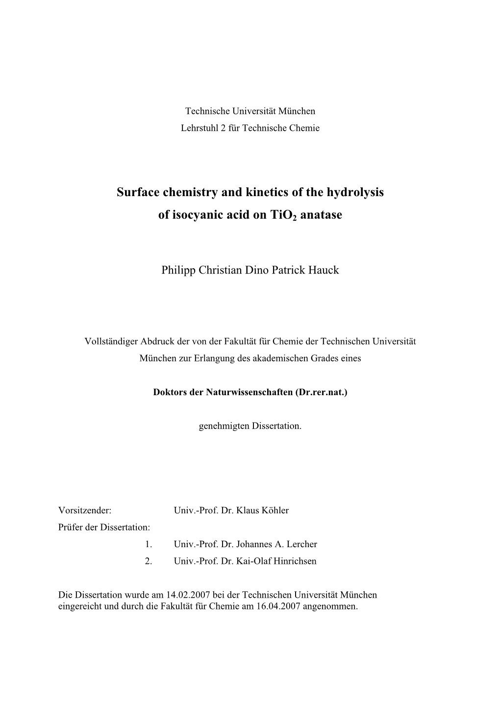 Surface Chemistry and Kinetics of the Hydrolysis of Isocyanic Acid on Anatase