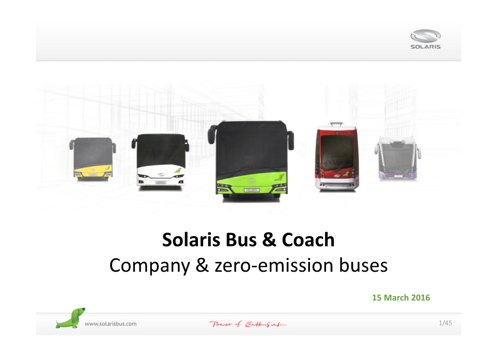 Solaris Bus & Coach Company & Zero-Emission Buses