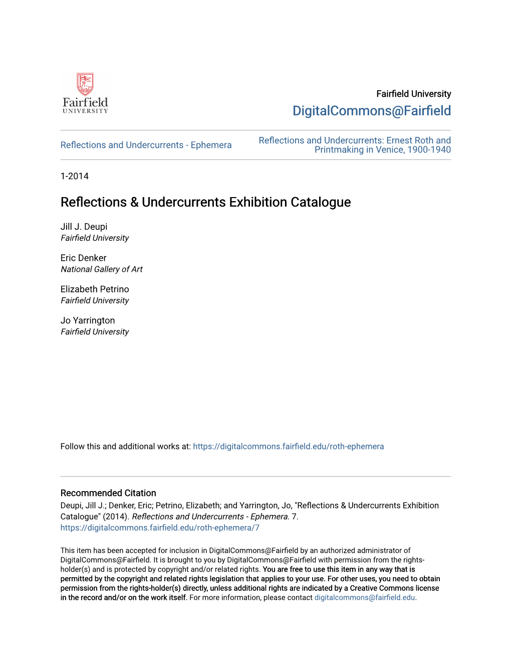 Reflections & Undercurrents Exhibition Catalogue