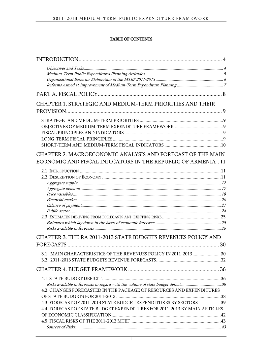 Table of Contents