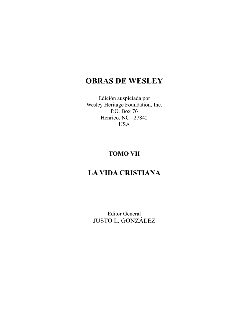 Obras De Wesley