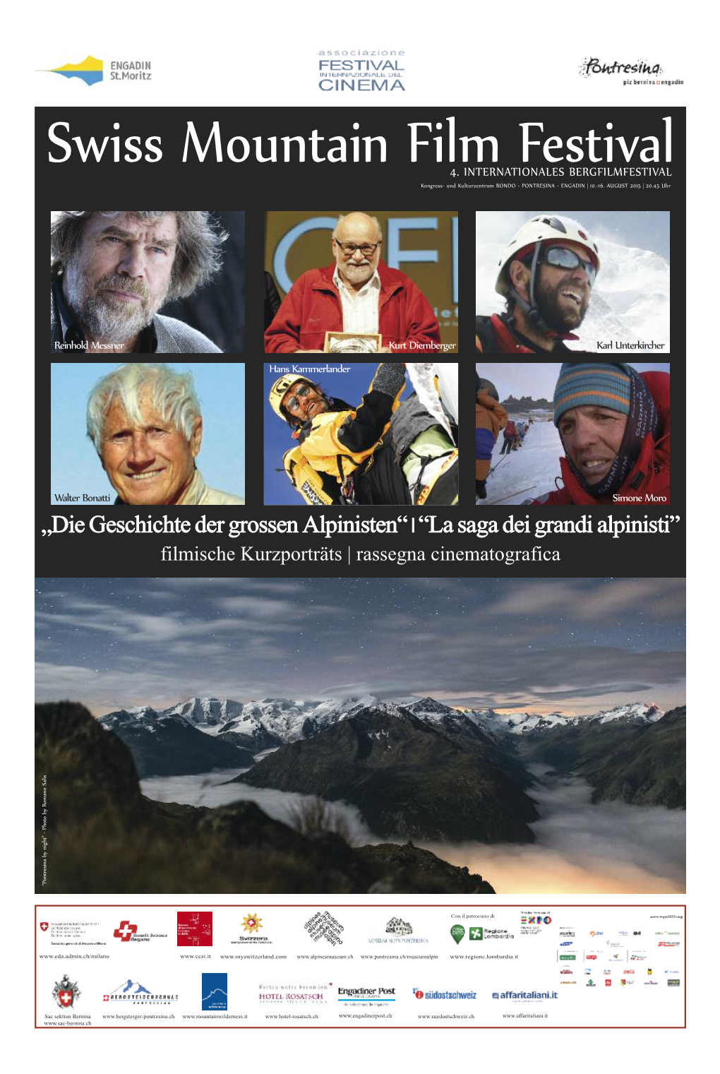 „Die Geschichte Der Grossen Alpinisten“ | “La Saga Dei Grandi Alpinisti” Filmische Kurzporträts | Rassegna Cinematografica S I L a S