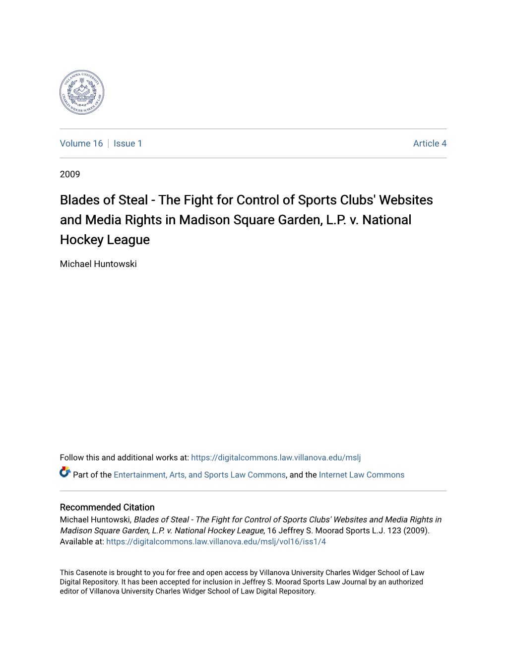 Blades of Steal - the Fight for Control of Sports Clubs' Websites and Media Rights in Madison Square Garden, L.P