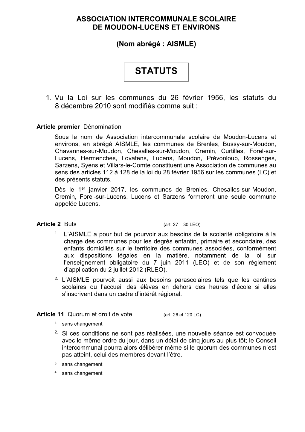 Association Intercommunale Scolaire De Moudon-Lucens Et Environs