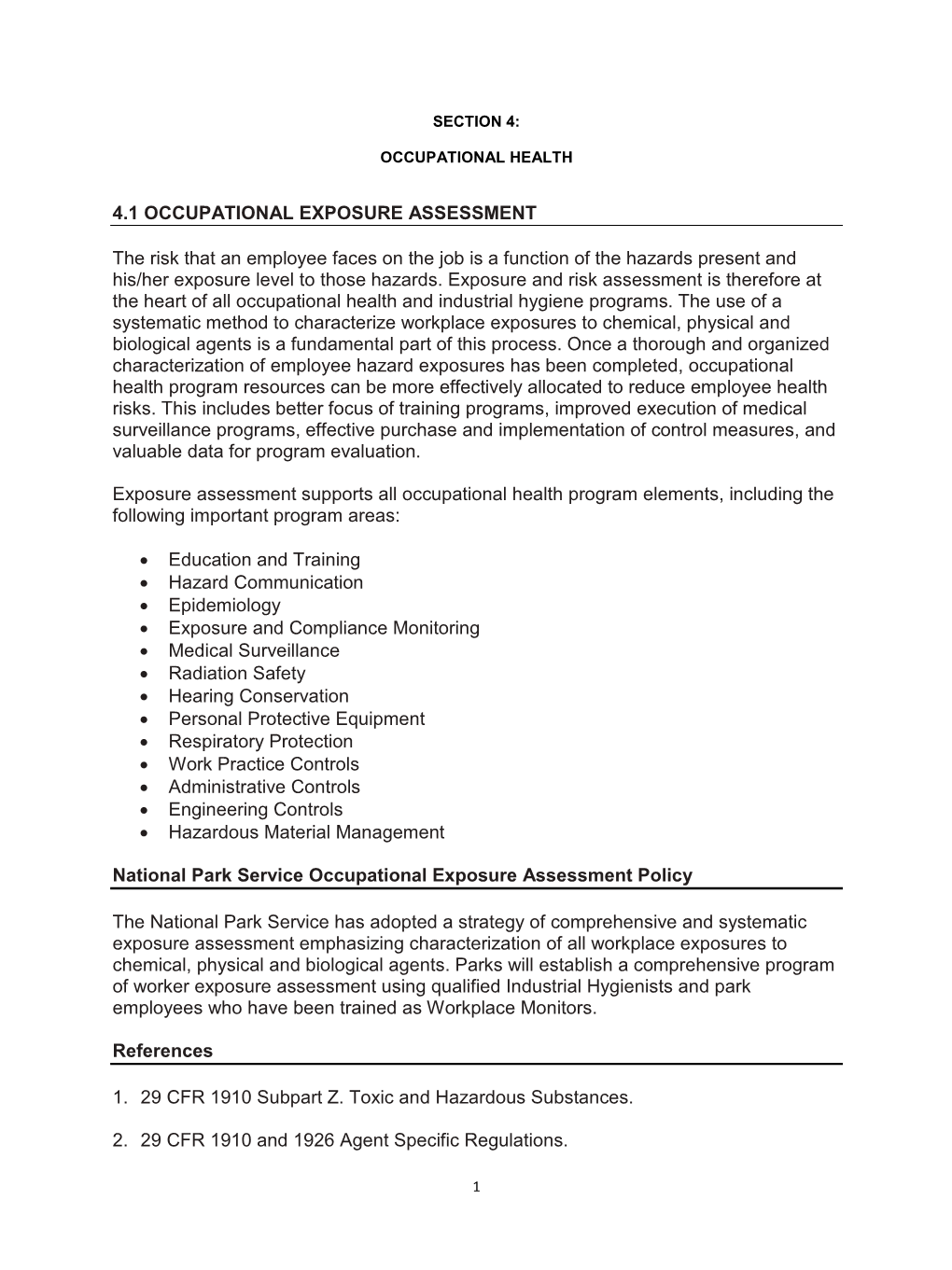 Occupational Exposure Assessment