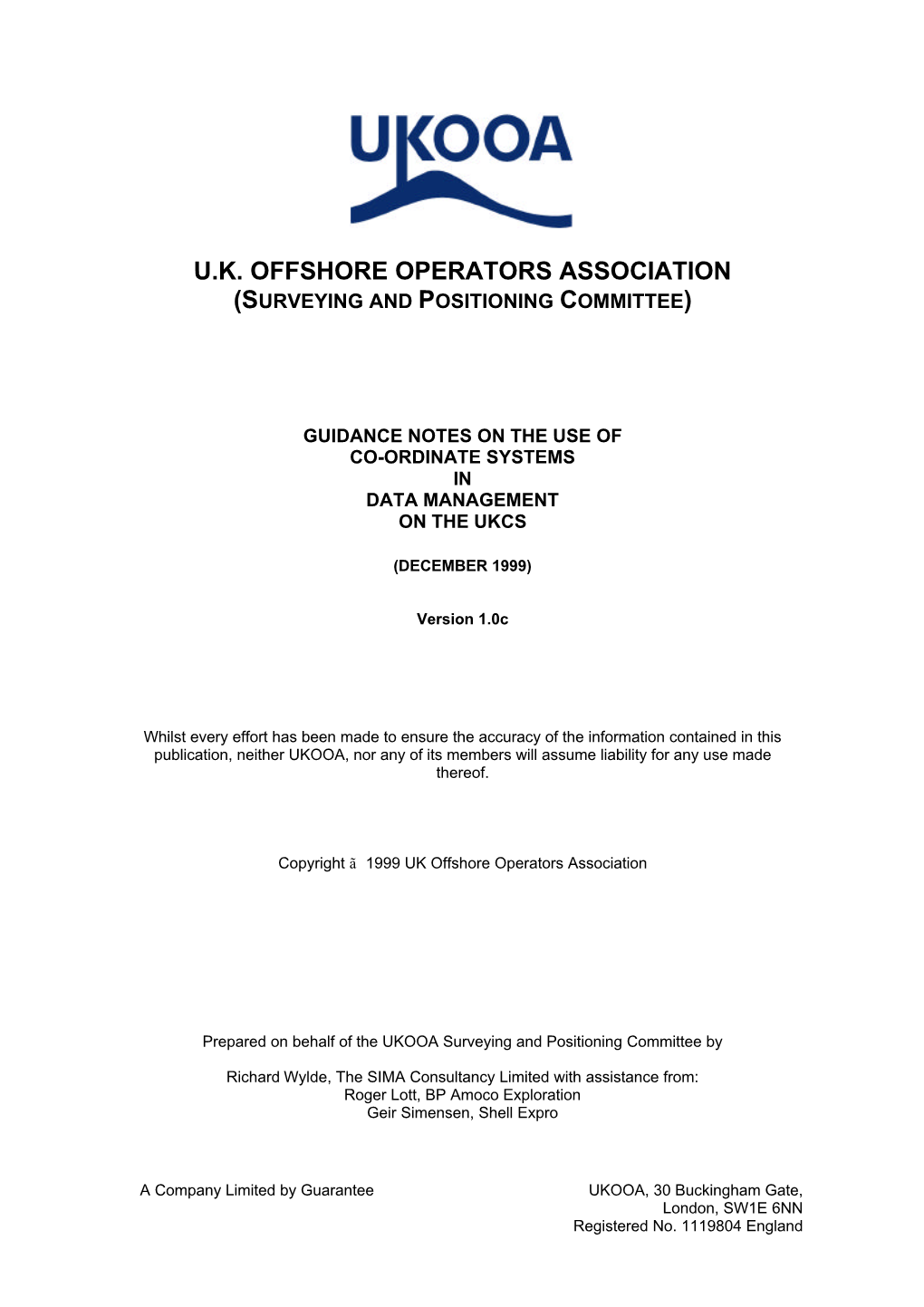 Uk Offshore Operators Association (Surveying and Positioning