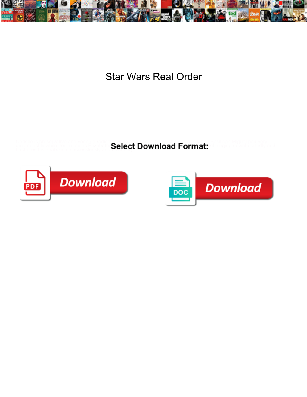 Star Wars Real Order