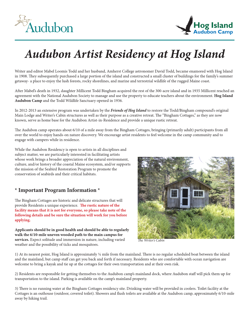 Audubon Artist Residency at Hog Island