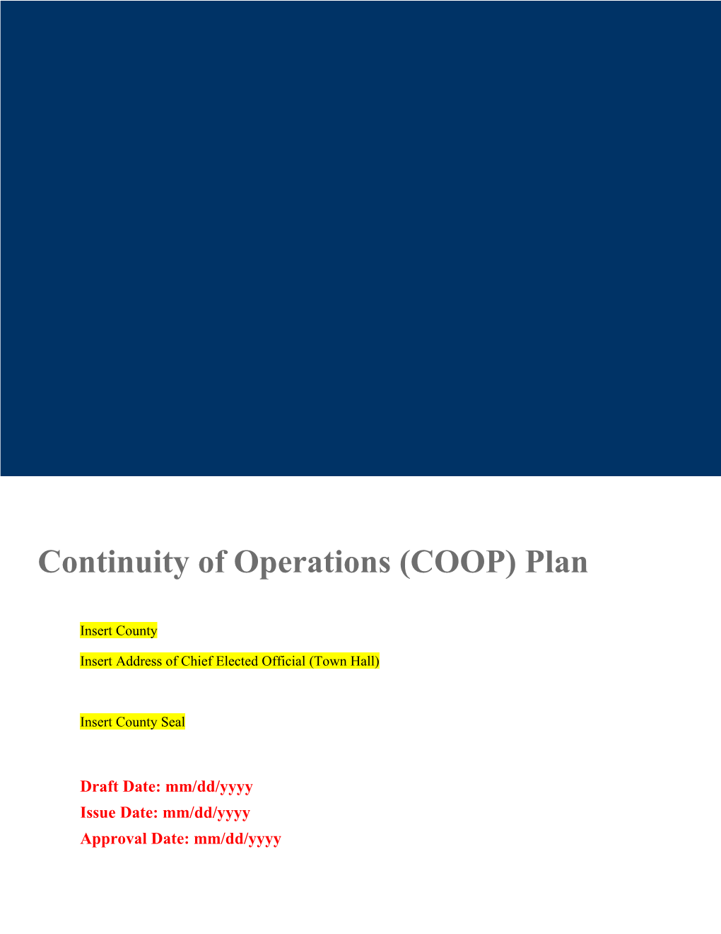 FEMA COOP Plan s1