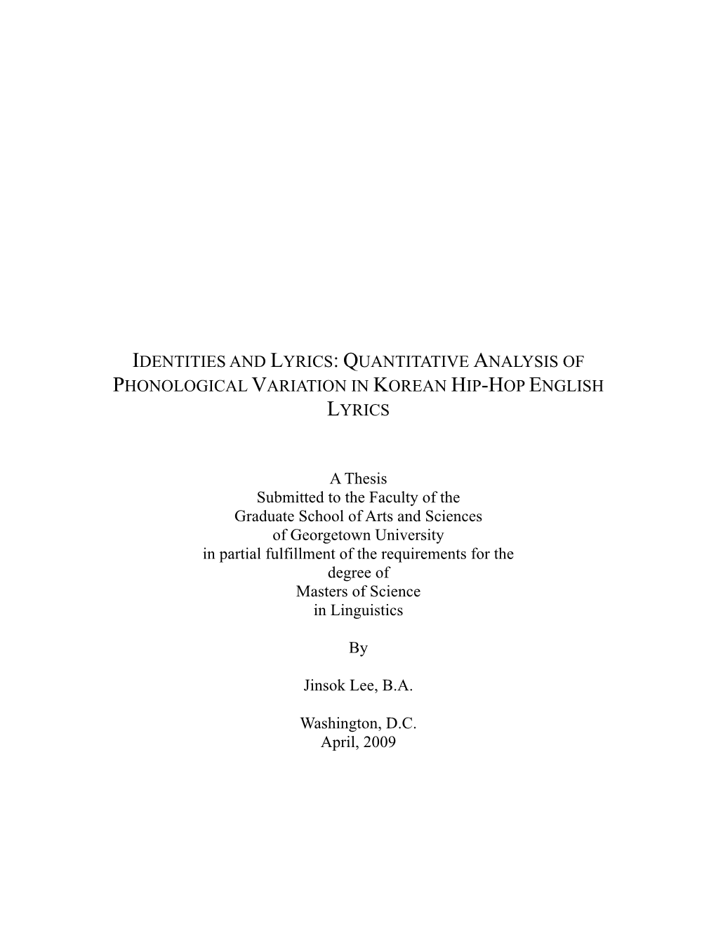 Quantitative Analysis of Phonological Variation in Korean Hip-Hop English Lyrics