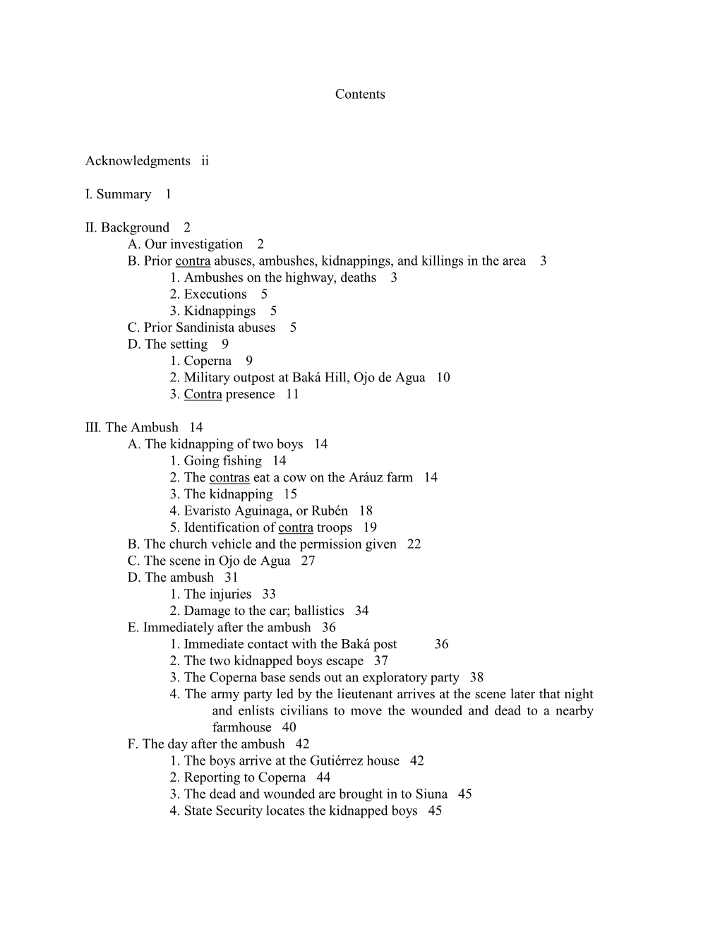 Contents Acknowledgments Ii I. Summary 1 II. Background 2 A. Our