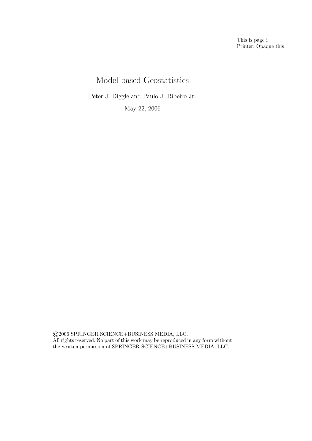 Model-Based Geostatistics