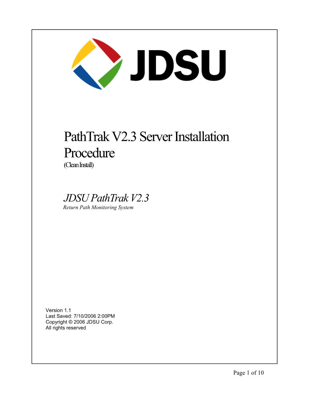 Pathtrak Installation Checklist