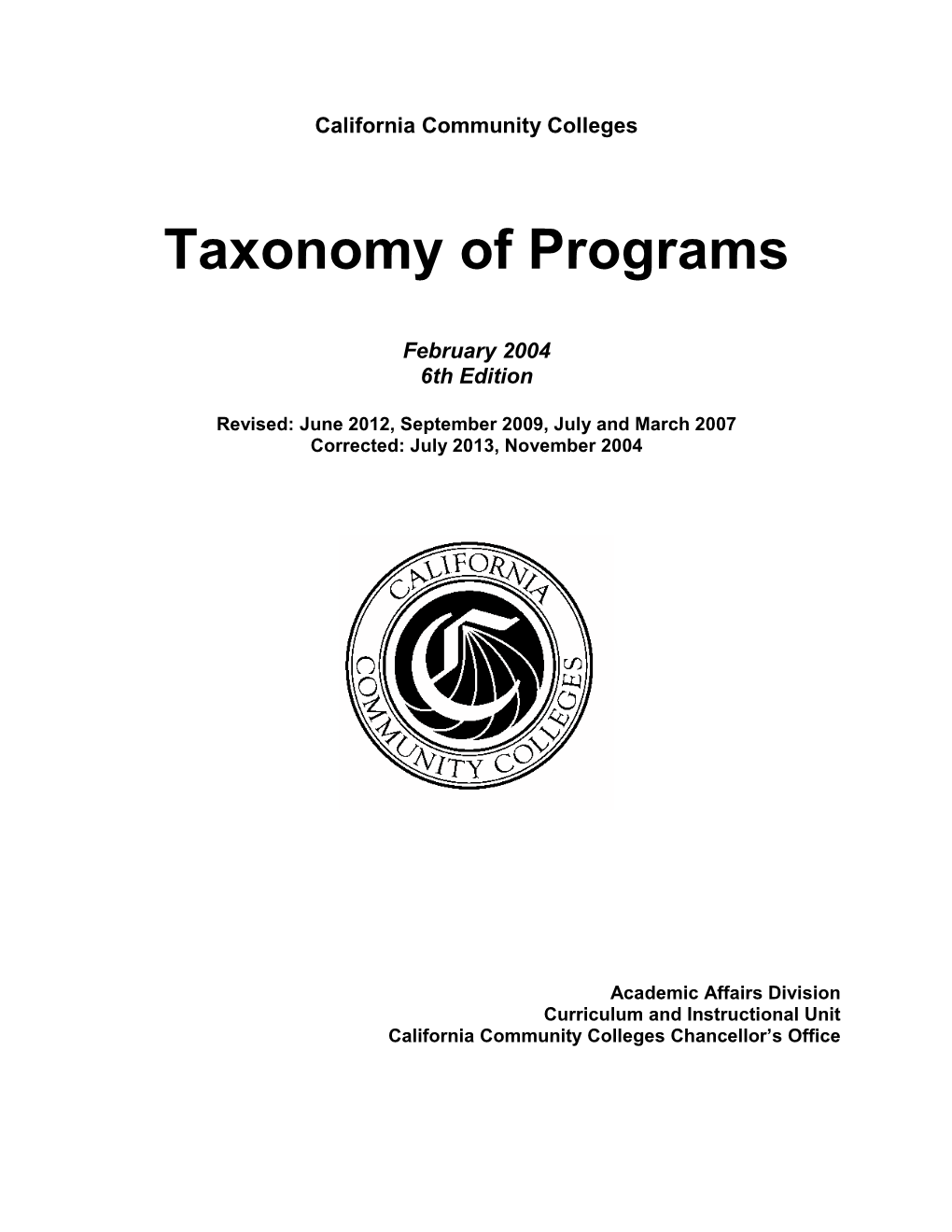 Taxonomy of Programs