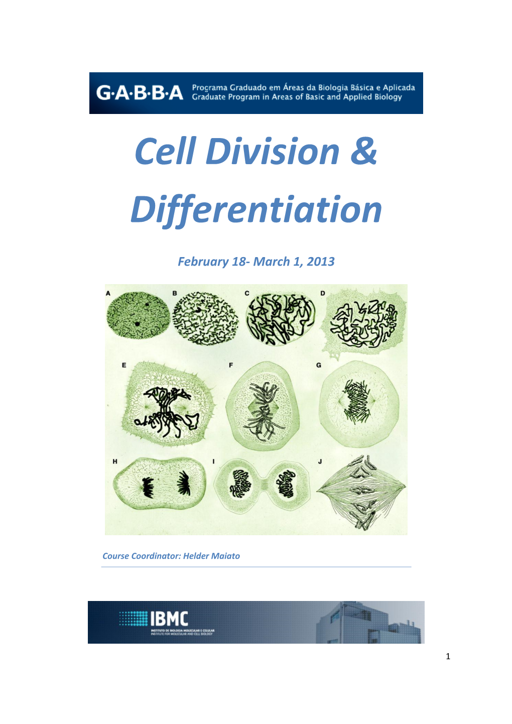 Cell Division & Differentiation