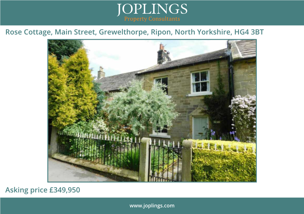 Rose Cottage, Main Street, Grewelthorpe, Ripon, North Yorkshire, HG4 3BT